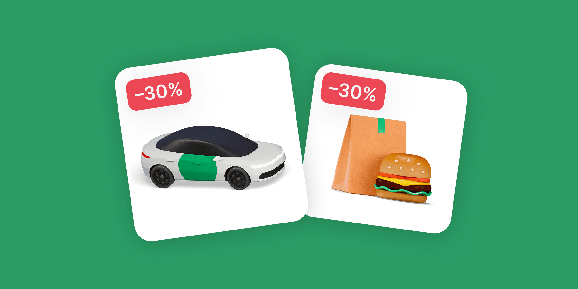 –30% на Bolt і Bolt Food з картками Visa від ПУМБ