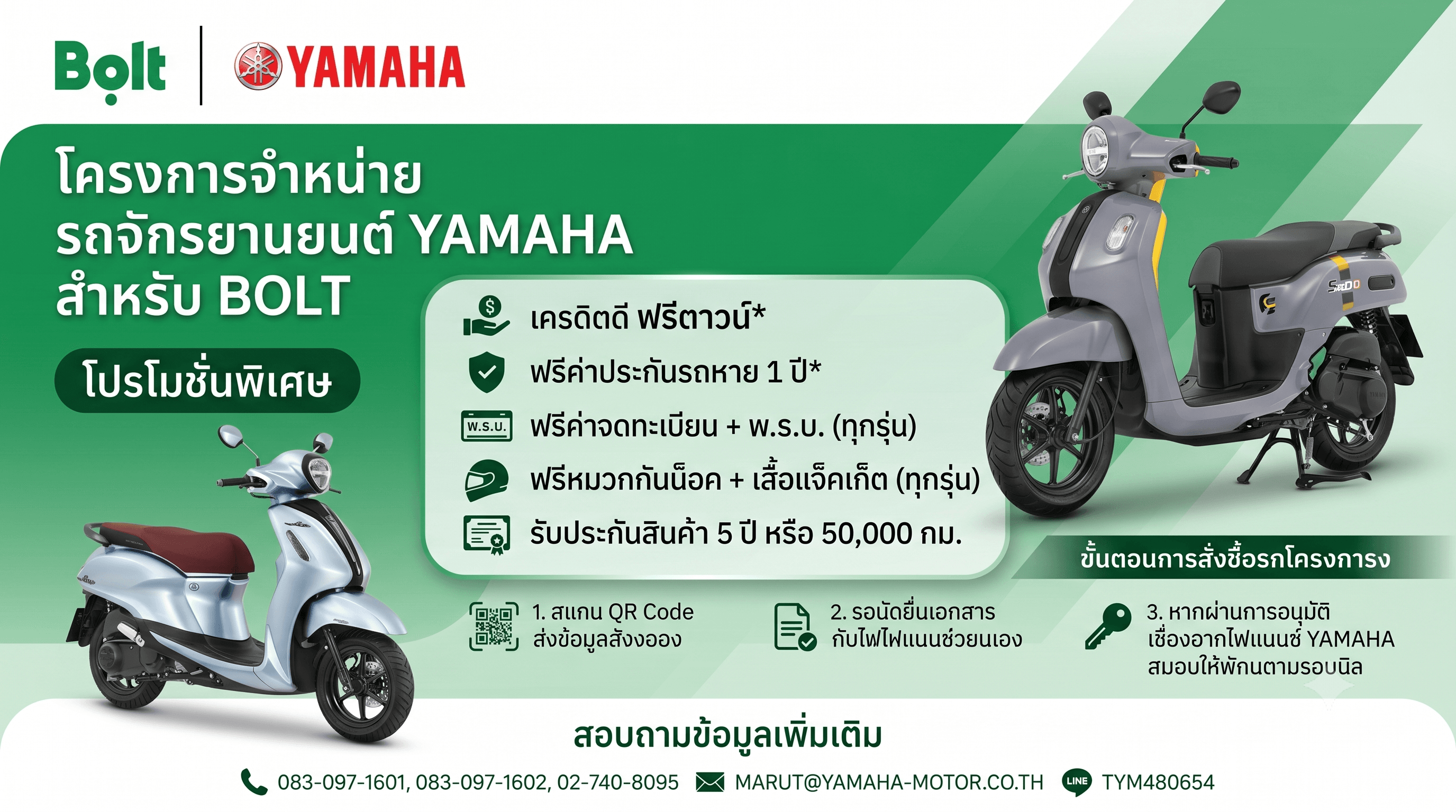 Bolt x Yamaha ให้คนขับออกรถใหม่ได้ง่ายขึ้น!
