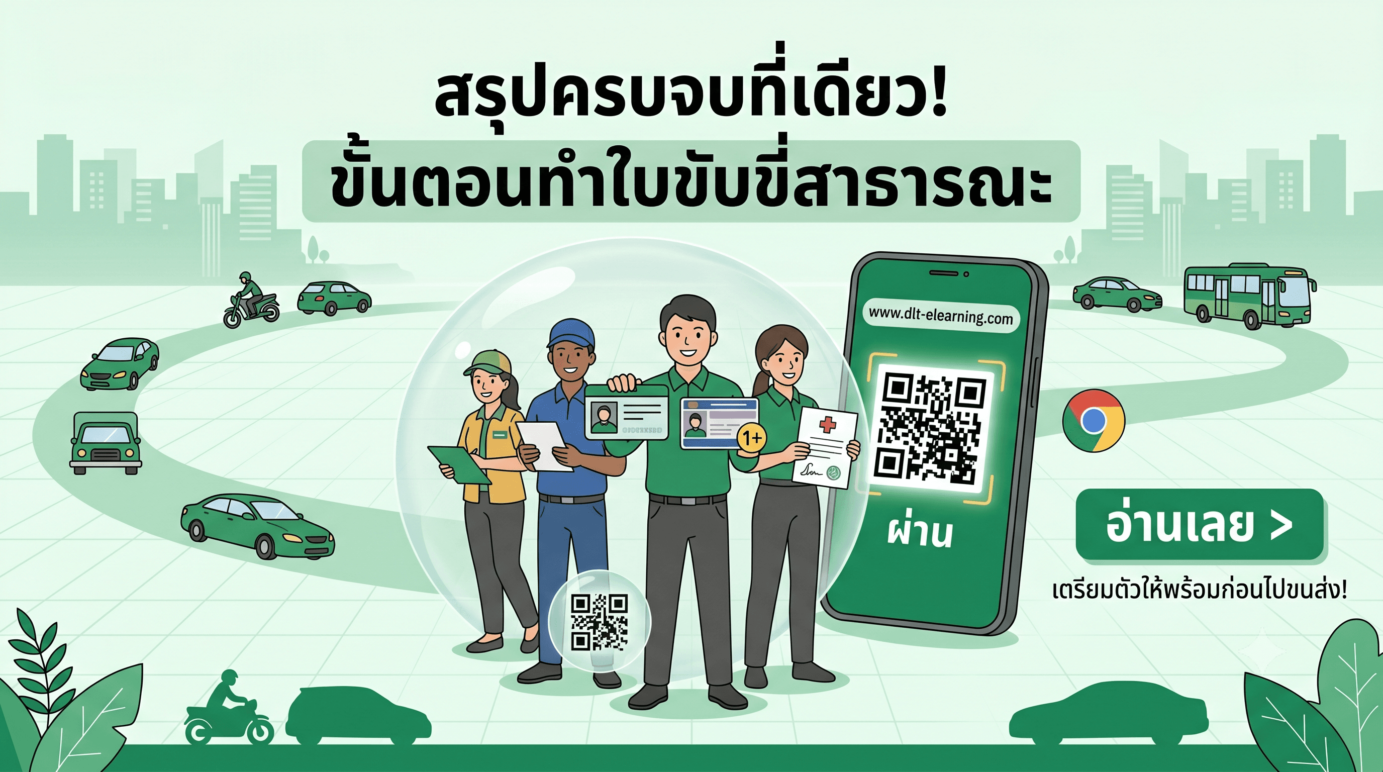 สรุปครบ จบในหน้าเดียว วิธีการทำใบขับขี่สาธารณะ